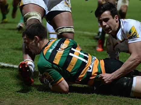 Ouch - The moment George North's face met the shin of Nathan Hughes during their Aviva Premiership game